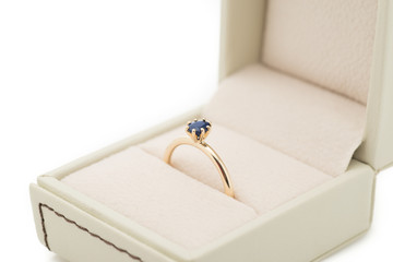 engagement ring in gift box