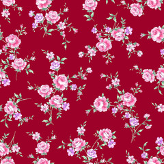 Obraz premium シームレスな薔薇柄