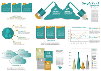 Collection of infographic set elements for