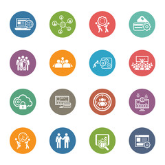 Flat Design Business Icons Set.