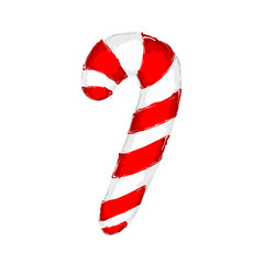 Hand drawn christmas candy cane