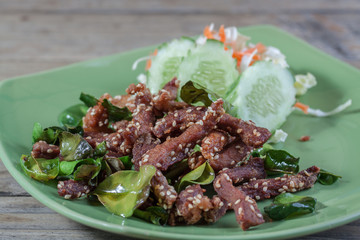 Thai food: Deep fried marinated Pork