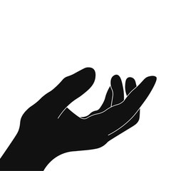 Obraz premium The palm of the hand vector path stretches help