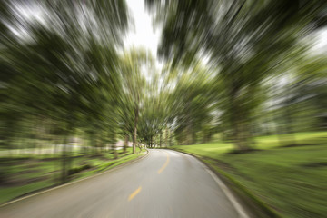 Road in motion blur