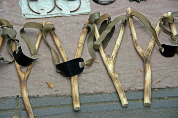 Slingshots / Wooden slingshots at a flea market in Tbilisi