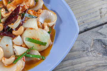 Thai Food: Fried asparagus with shrimp as food taste delicious.
