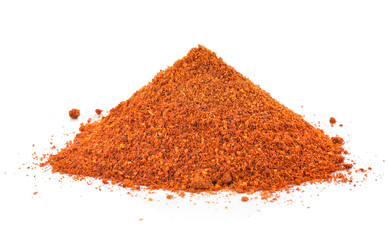 chili powder on white background