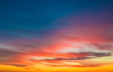 sunset scene background, colorful sky with soft clouds