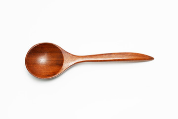 wooden spoon on white background