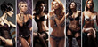 Different fashion models posing in sexy underwear. Beautiful lingerie concept.