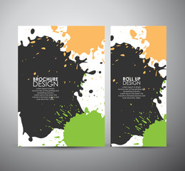 Abstract Color paint splashes brochure business design template or roll up. Vector illustration