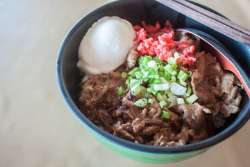 Grilled Pork Rice Bowl - Japanese food