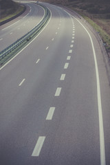 Highway through France at summer time