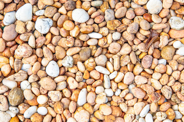 Colorful small pebbles or stone in garden.