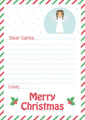 letter to santa with christmas angel