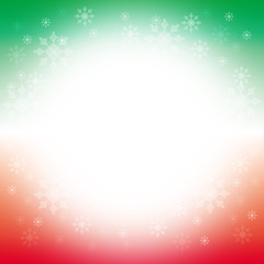 green and red christmas background abstract with white snowflakes - 97090611