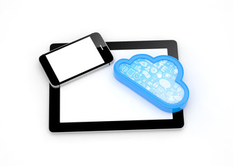 tablet pc, smart phone and cloud