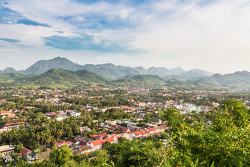 Fototapeta na wymiar Aerial view of Luang Prabang in Laos