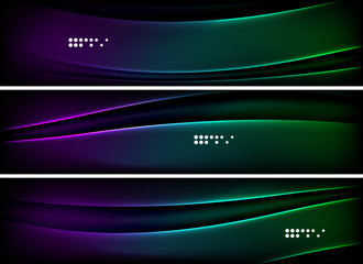 Set of banner, header backgrounds with place for your message