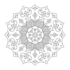 Flloral mandala, white background