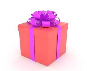 gift box with bows isolated on white