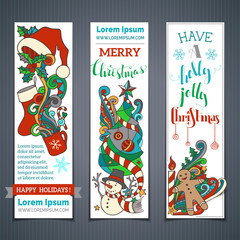 Vector set of Christmas vertical banners.