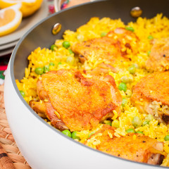 Chicken Thigh and Rice Biryani with Green Peas