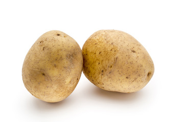 Potato isolated on white background close up.