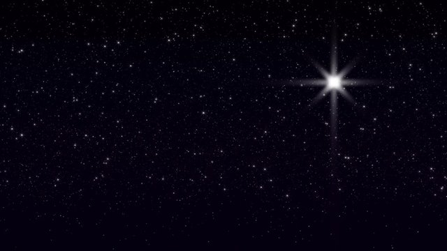 Loop with twinkling stars and large Christmas nativity star. Seamless.