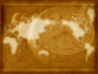 懐中時計と地図