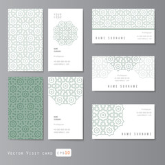 Fototapeta na wymiar Visit cards set with arabic ornament