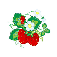 Strawberries vector hand draw cartoon illustrations.