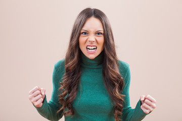 Portrait of furious and angry woman