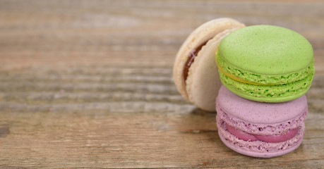 Multicolored macaroon cookies