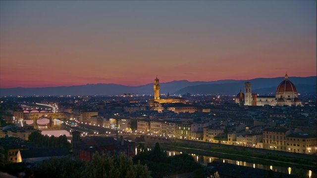 Florence after sunset from Piazzale Michelangelo