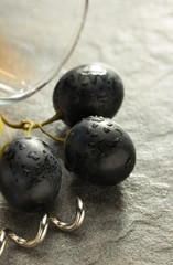 grapes and wine glass