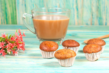banana cup cake on wood deck