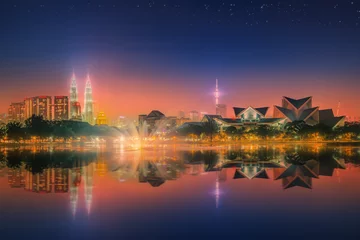 Tuinposter Kuala Lumpur night Scenery, The Palace of Culture © boule1301