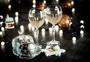 evening Christmas composition - in anticipation of the holiday