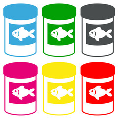 Icono plano comida peces varios colores #1