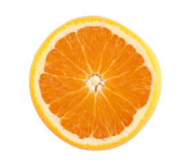 orange fruit slice on white background