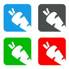 Icono plano zanahoria en varios colores #1