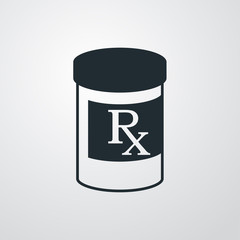 Icono plano RX sobre fondo degradado