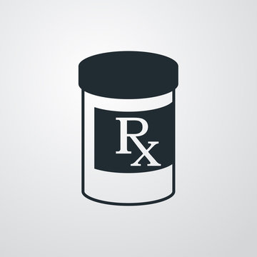 Icono plano RX sobre fondo degradado