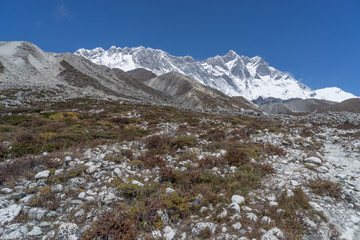 Lhotse mountain from Chukung village