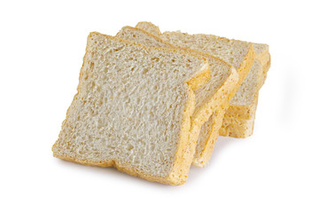 slice of bread on white background