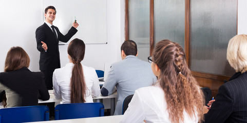 Professor and professionals at courses