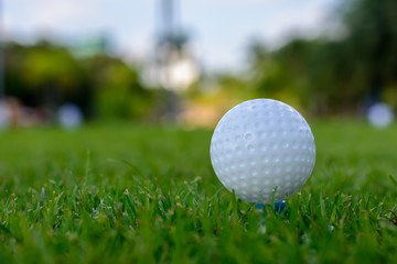 Golf ball on tee