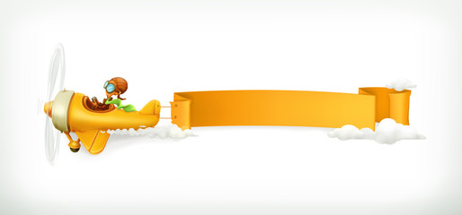 Aircraft vector, banner © Natis