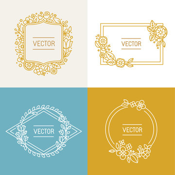 Vector floral frame with copy space for text